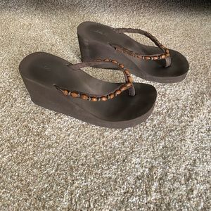 Beaded Wedge Sandal